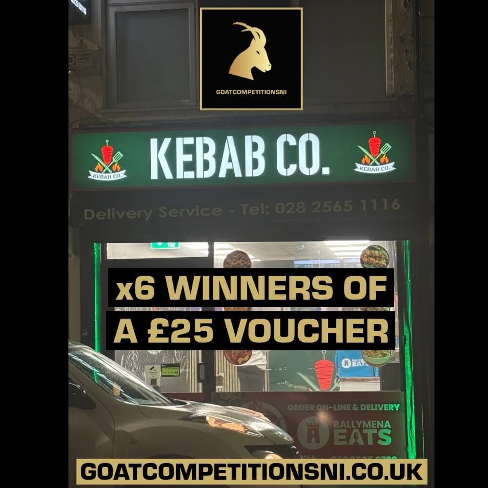 FREE TO ENTER - WIN A £25 VOUCHER FOR KEBAB CO. BALLYMENA