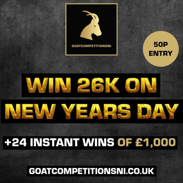 WIN 26K ON NEW YEARS DAY + x24 £1,000 INSTANT WINS